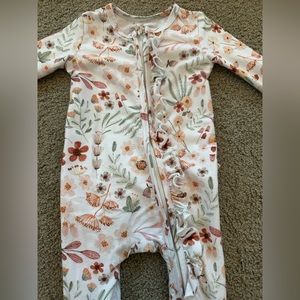 Baby Girl Caden Lane 0-3 Month Floral Footie